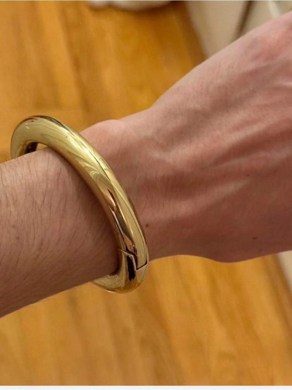 Jenny Bird Polished Gold Hinged Bangle Bracelet